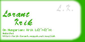 lorant krik business card